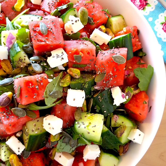 Watermelon salad with pistachio and feta 21